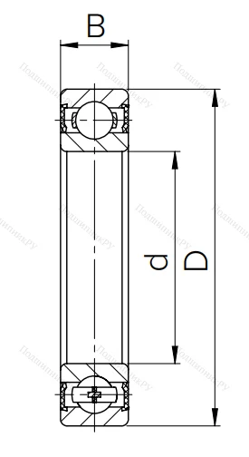 Шариковый однорядный подшипник 180118 (6018 2RS)