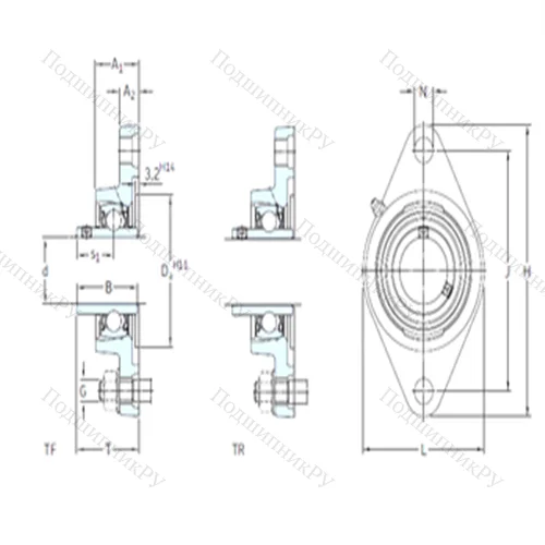 Подшипниковый узел шариковый радиальный FYTB 15 TF