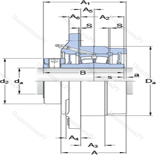 Фланцевые роликоподшипниковые узлы (стопорное кольцо и втулка, для дюймовых валов) FYRP 1 7/16