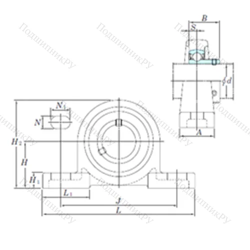 Подшипниковый узел шариковый радиальный BLP 207-23
