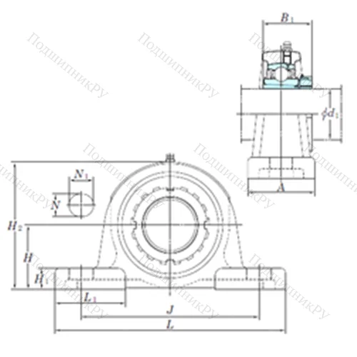 Подшипниковый узел шариковый радиальный UKPX 11