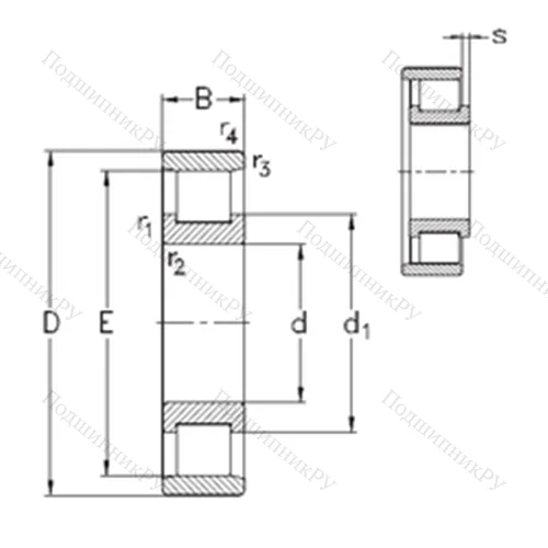 Подшипник роликовый радиальный N 322-E-M 6