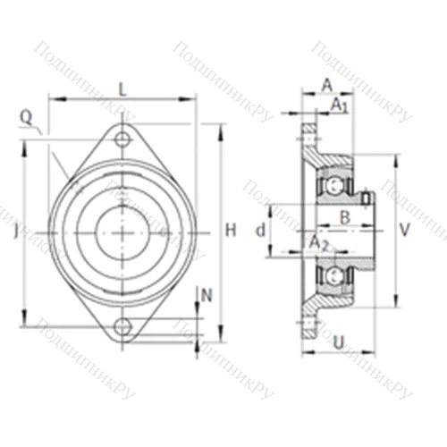 Подшипниковый узел шариковый радиальный PCJTY 1