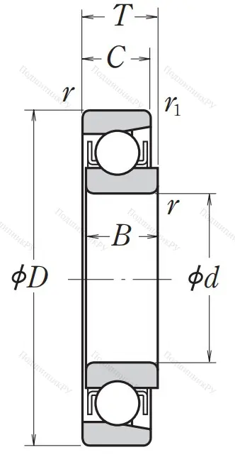 Однорядный шариковый подшипник