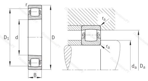 Сферический роликовый подшипник с конической посадкой на вал 20216 KTVPC 3 от производителя  FAG