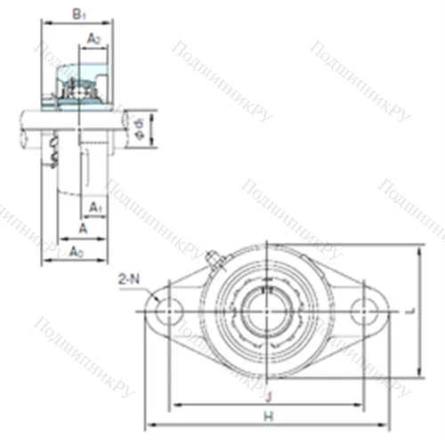 Подшипниковый узел шариковый радиальный UKFL 324+H 2324