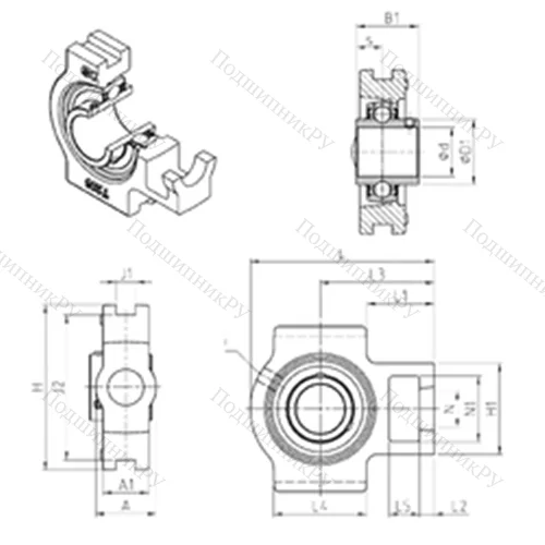 Подшипниковый узел шариковый радиальный UCT 312