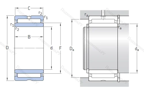 Игольчатый подшипник NA 6906 от производителя  SKF