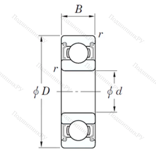 Подшипник шариковый радиальный SV 6206 ZZST