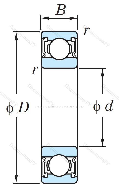 Однорядный шариковый подшипник 6017 2RS CM