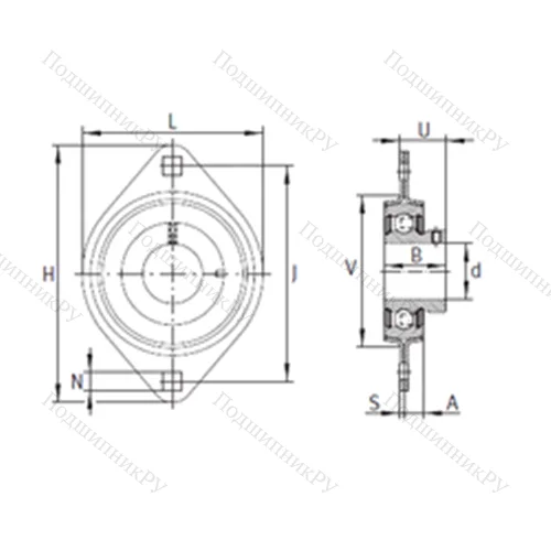 Подшипниковый узел шариковый радиальный RATY 30