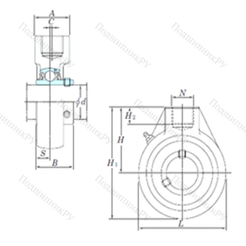 Подшипниковый узел шариковый радиальный UCHA 207-20