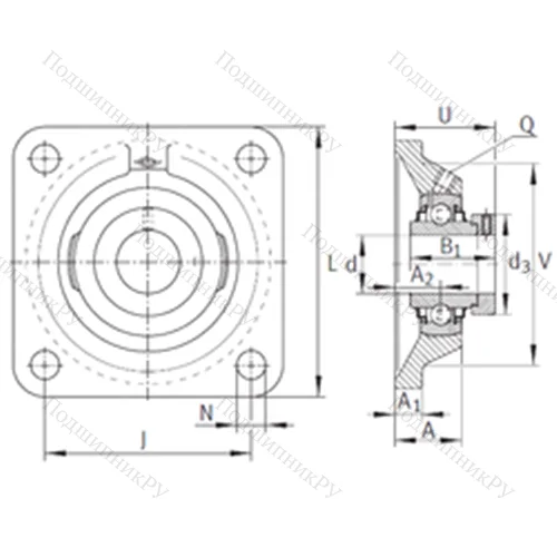 Подшипниковый узел шариковый радиальный RCJ 2