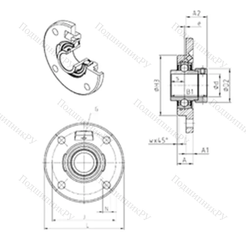 Подшипниковый узел шариковый радиальный EXFCE 204