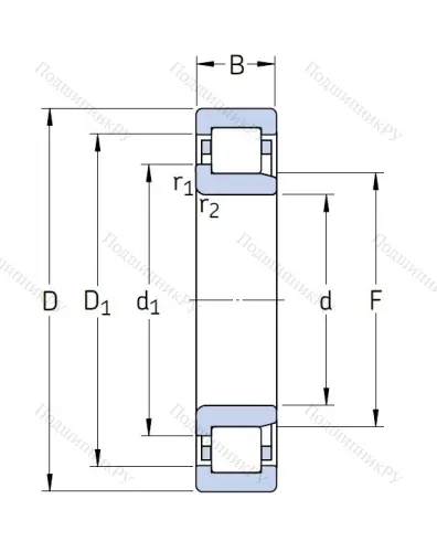 Роликовый цилиндрический подшипник NJ 310 ECM от производителя  SKF