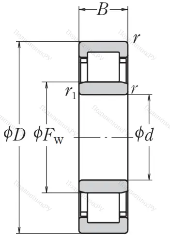 Роликовый цилиндрический подшипник NJ 310 ET от производителя  NSK