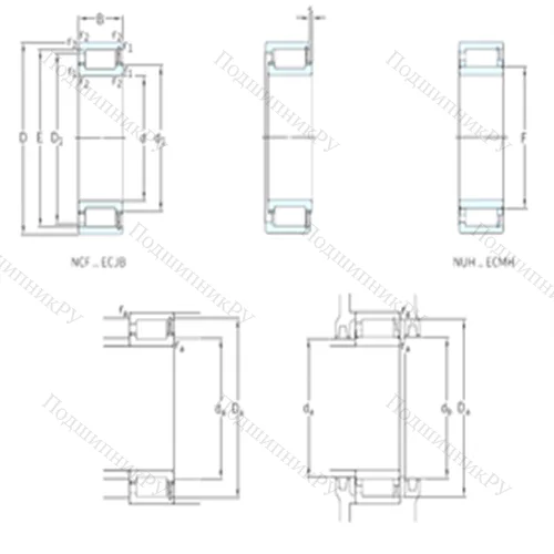 Подшипник роликовый радиальный NUH 2332ECMH/PEX от производителя  SKF