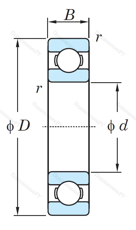 Однорядный шариковый подшипник 6319 CM