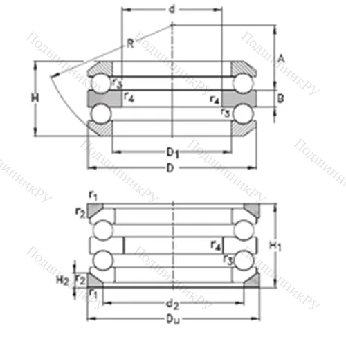 Подшипник шариковый упорный 54204+U 204