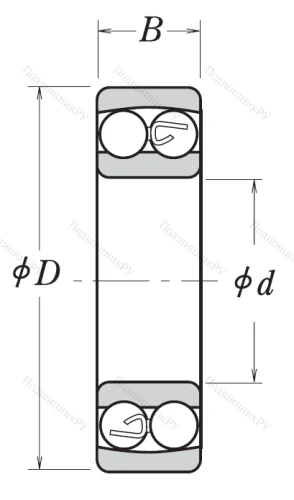 Двухрядный шариковый подшипник 1204 от производителя  NSK