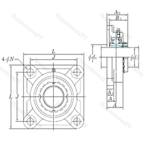 Подшипниковый узел шариковый радиальный UKF 207