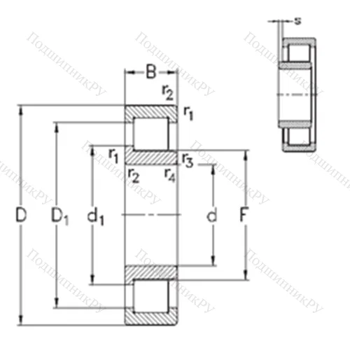 Подшипник роликовый радиальный NJ 2240-E-MPA