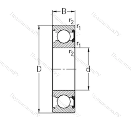Подшипник шариковый радиальный 61910-2RSR