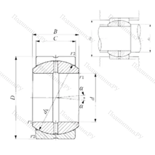 Подшипник скольжения сферический SB 22A