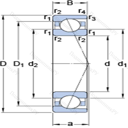 Прецизионные радиально-упорные шарикоподшипники 7201 ACD/P 4A от производителя  SKF