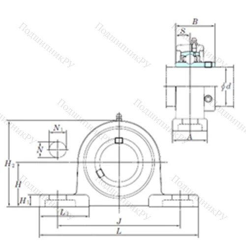 Подшипниковый узел шариковый радиальный UCSP 207H 1S 6