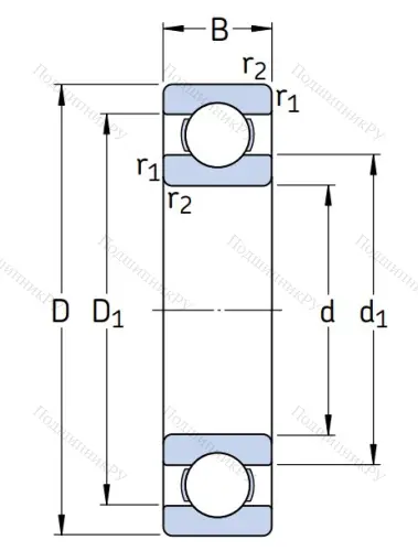 Однорядный шариковый подшипник W 61800 в Владикавказе