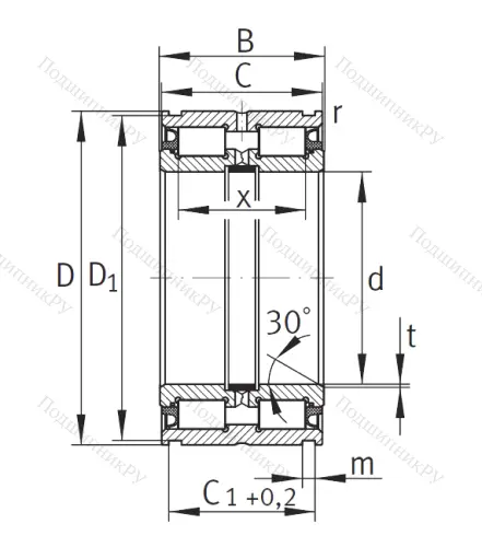 Двухрядный роликовый подшипник SL 04 5010 PP от производителя  INA