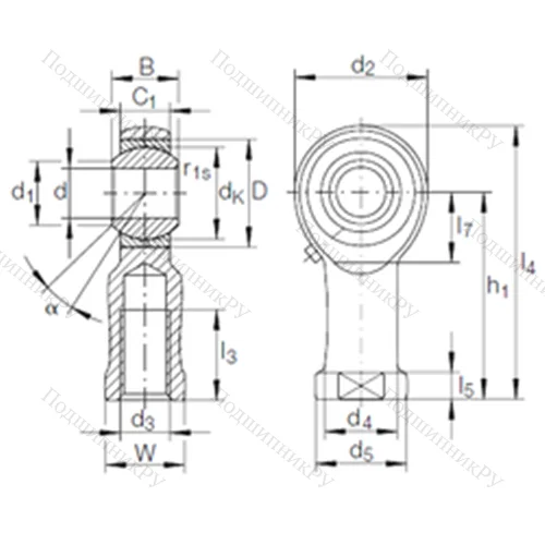 Подшипник скольжения сферический GIKR 30 PB