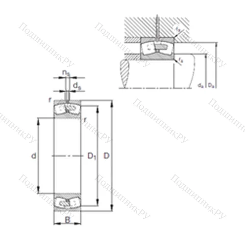 Подшипник роликовый радиальный самоцентрирующийся 23096-E 1A-MB 1