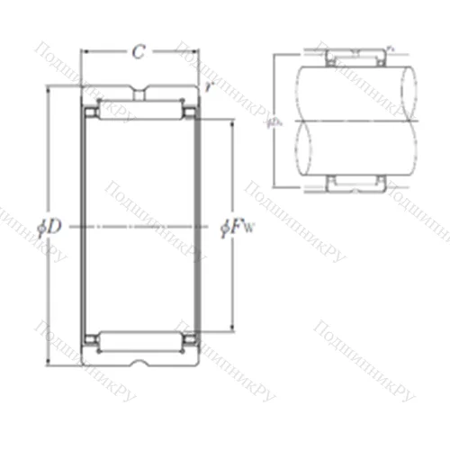 Подшипник игольчатый радиальный NK 145/32