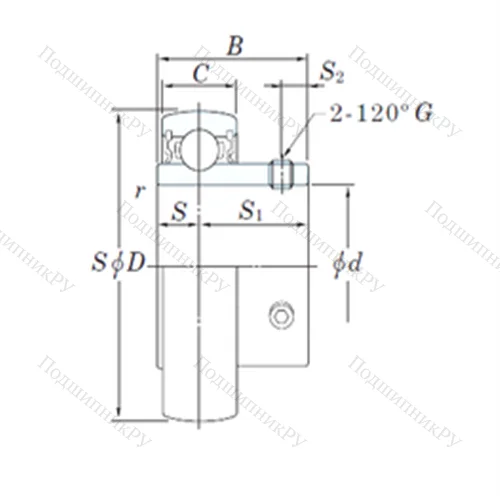 Подшипник шариковый радиальный SU 004S 6