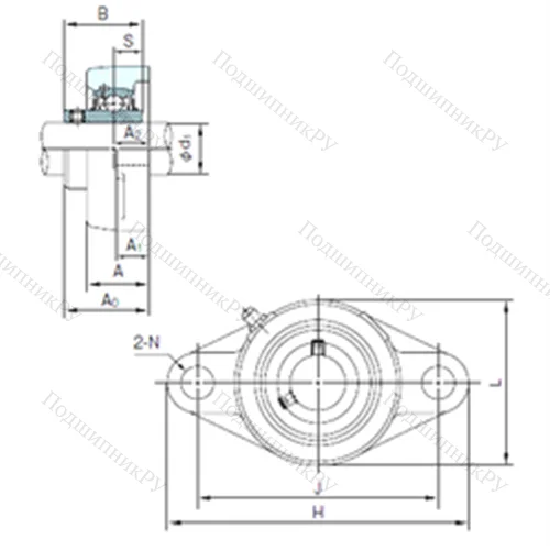 Подшипниковый узел шариковый радиальный UCFLX 06