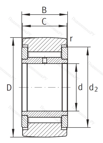 Игольчатый подшипник NATV 15