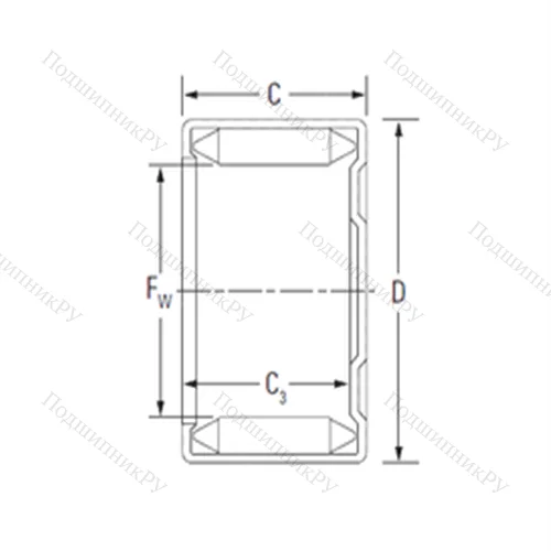 Подшипник игольчатый радиальный DLF 35 16