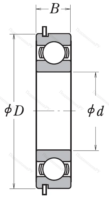 Однорядный шариковый подшипник 6309 NR