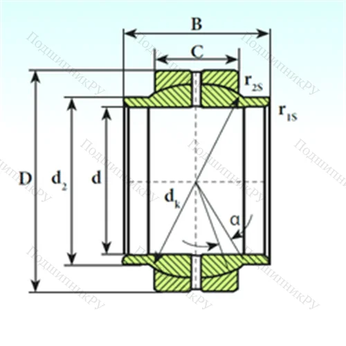 Подшипник скольжения сферический GEEW 100 ES