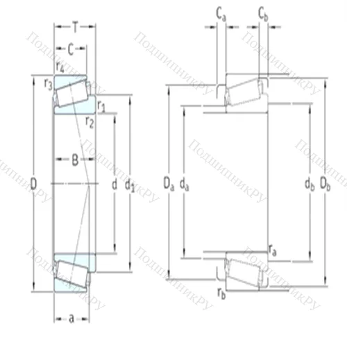 Подшипник роликовый радиально-упорный LM 772748/710/HA 1