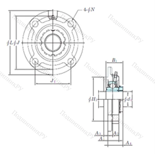 Подшипниковый узел шариковый радиальный UKFC 213