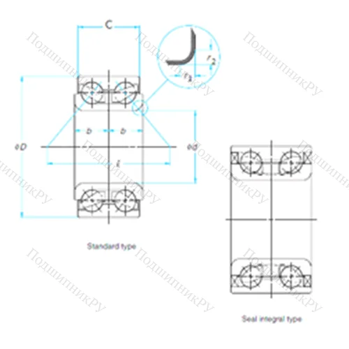 Подшипник шариковый радиально-упорный SA 0068