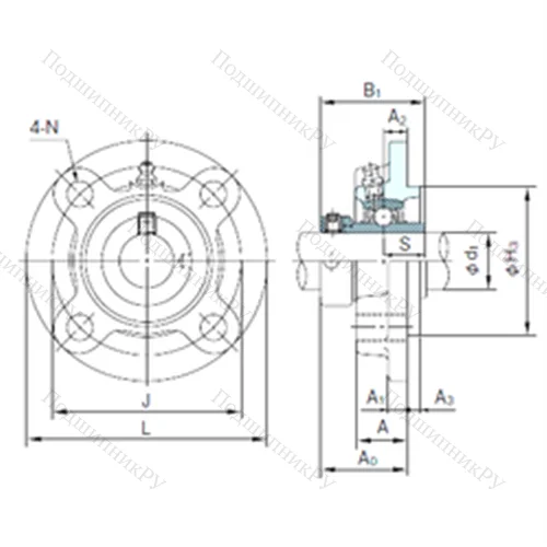 Подшипниковый узел шариковый радиальный UGFC 208