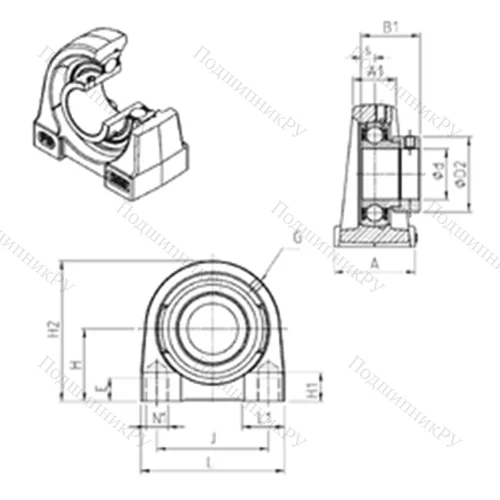 Подшипниковый узел шариковый радиальный ESPG 209
