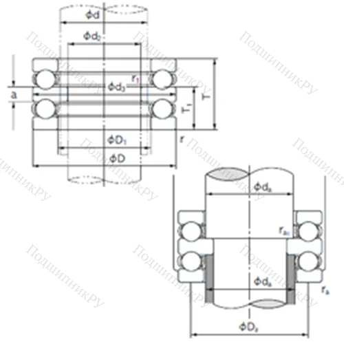 Подшипник шариковый упорный 52238