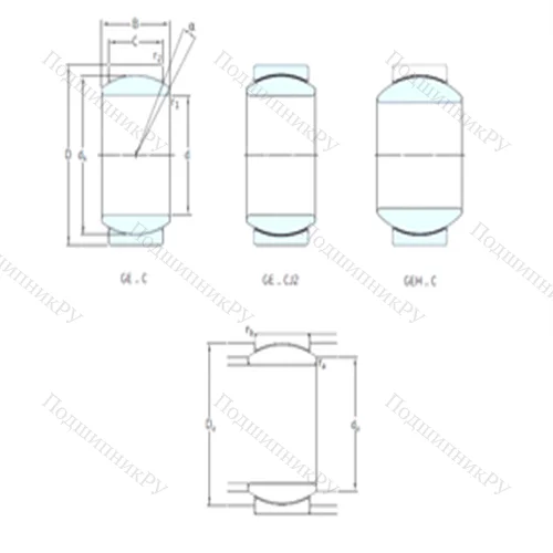 Подшипник скольжения сферический GEC 800TXA-2RS