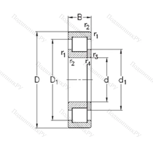 Подшипник роликовый радиальный NUP 2224-E-M 6