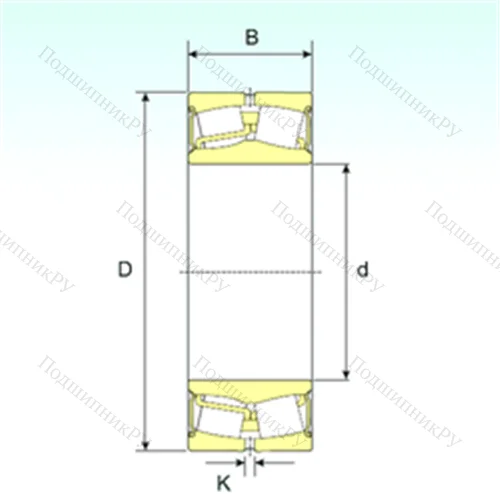 Подшипник роликовый радиальный самоцентрирующийся 22213-2RS от производителя  ISB
